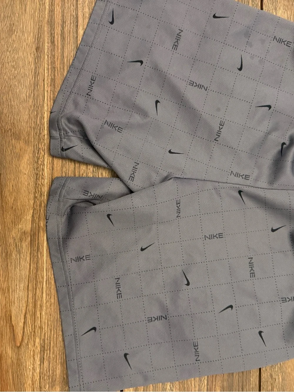 Nike Grey Performance Athletic Shorts with Subtle Swoosh Print